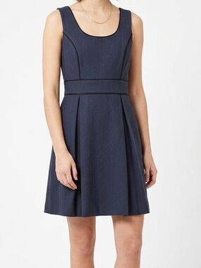 Jack Wills Navy Textured Sleeveless Dress